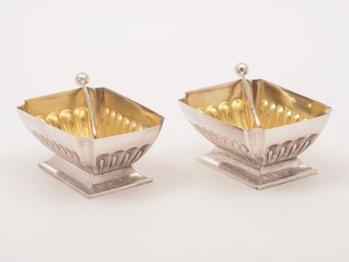 Pair of Victorian Silver Salts Sheffield 1897