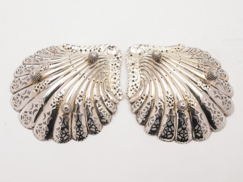 Pair of Victorian Silver Dishes Sheffield 1896