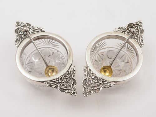 Pair of Victorian Silver Salts Birmingham 1895