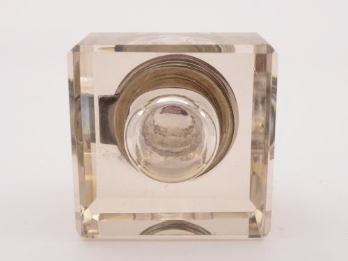 Cut Glass and Silver Topped Ink Pot Birmingham 1912