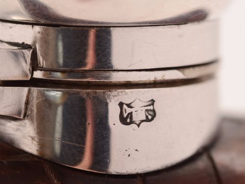 Edwardian Crocodile Leather Covered Hip Flask Circa 1905