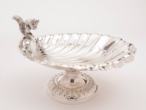 Edwardian Silver Plated Squirrel Nut Dish Circa 1905
