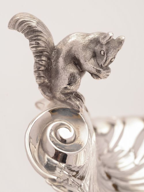Edwardian Silver Plated Squirrel Nut Dish Circa 1905