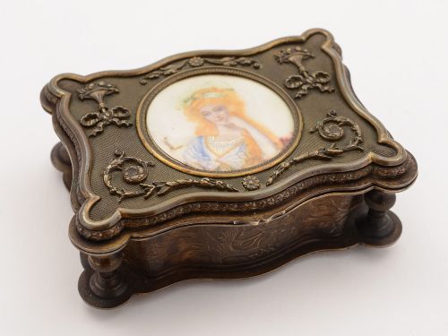 French Brass Jewellery Casket Circa 1880