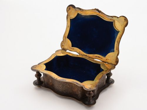 French Brass Jewellery Casket Circa 1880