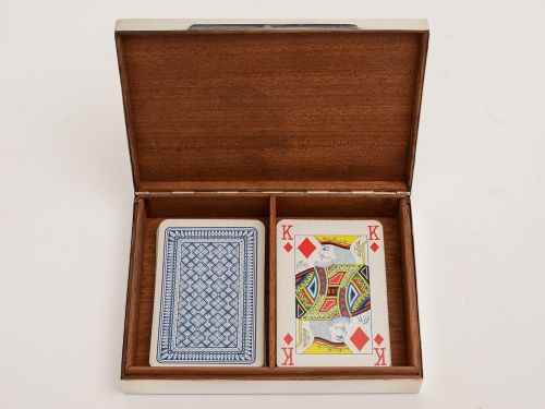 German Silver and Glass Card Box Circa 1930