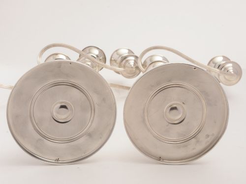 Pair of Metamorphic Silver Plated Candelabras Circa 1920