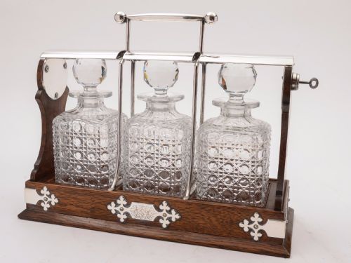 Victorian Three Bottle Tantalus Circa 1890