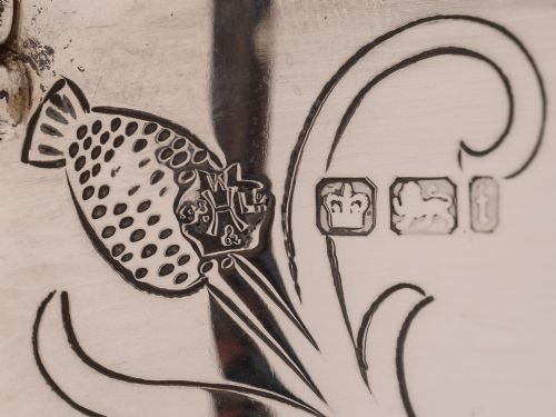 Edwardian Art Nouveau Silver Topped Claret Jug