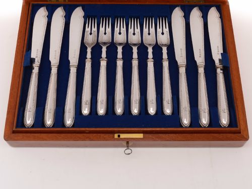 Victorian Cased 12+12 Fish Set Circa 1880