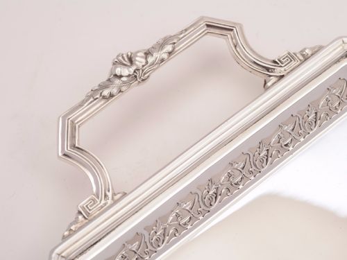 Edwardian Silver Plated Hexagonal Tray Circa 1905