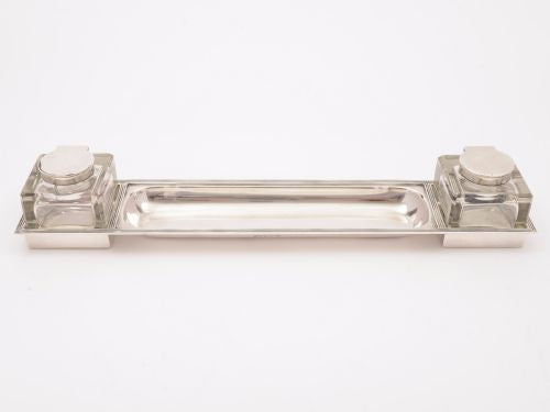 Asprey Silver Double Ink Stand Birmingham 1917