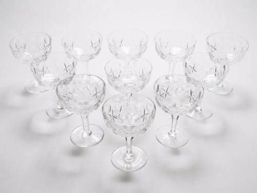 Set of 11 Cut Glass Champagnes Circa 1910