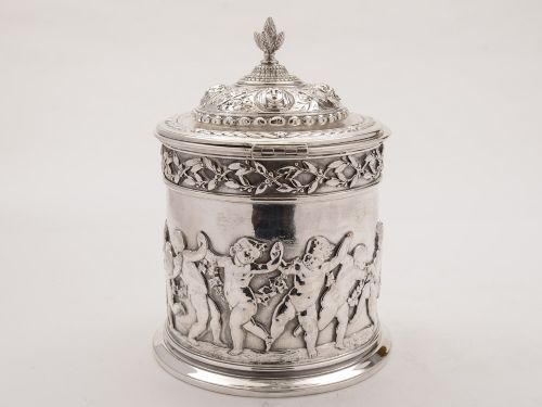 Victorian Elkington Biscuit Barrel / Cookie Jar