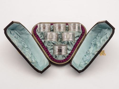 Set of 6 Victorian Napkin Rings Circa 1880