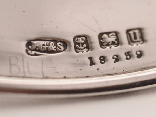 Peach Glass Powder Bowl with Silver Lid Birmingham 1919