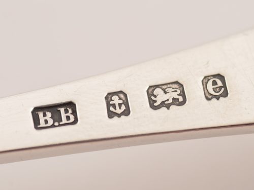 Edwardian Silver and Cut Glass Salad Servers Birmingham 1904