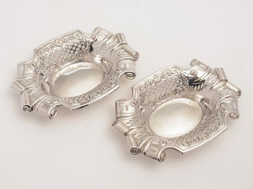 Pair of Edwardian Silver Bon Bon Dishes Birmingham 1902