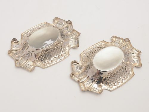 Pair of Edwardian Silver Bon Bon Dishes Birmingham 1902