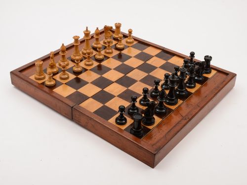 Victorian Chess and Backgammon Games Box Circa 1880