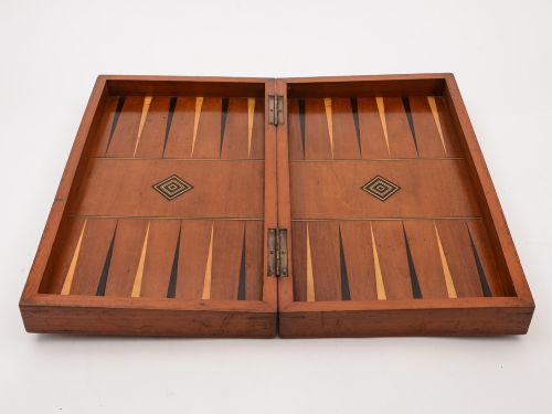 Victorian Chess and Backgammon Games Box Circa 1880