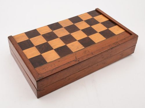 Victorian Chess and Backgammon Games Box Circa 1880