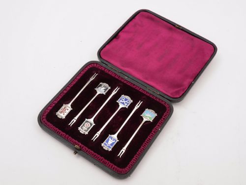 Enamelled Pub Sign Cocktail Sticks Circa 1930