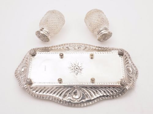 Victorian Silver Plated Double Ink Stand Circa 1890