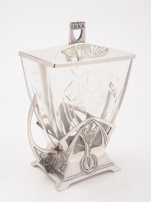 WMF Secessionist Pewter Biscuit Box Circa 1900