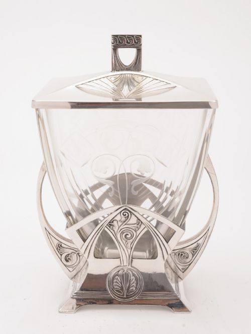 WMF Secessionist Pewter Biscuit Box Circa 1900