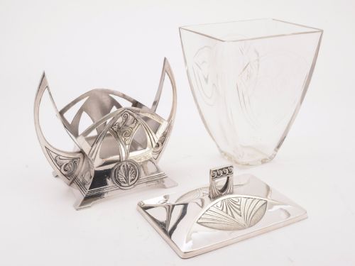 WMF Secessionist Pewter Biscuit Box Circa 1900