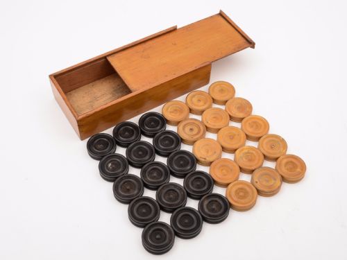 Edwardian Draughts/Backgammon Counters Circa 1905
