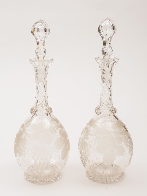 Pair of Edwardian Glass Decanters Circa 1905