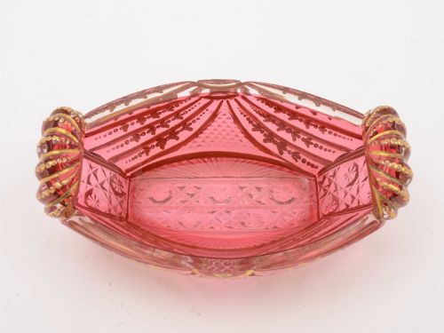Regency Cranberry Glass Bon Bon Dish Circa 1830