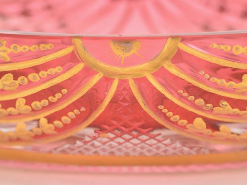 Regency Cranberry Glass Bon Bon Dish Circa 1830