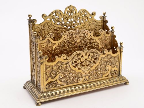 Victorian Brass Letter Rack Circa 1890