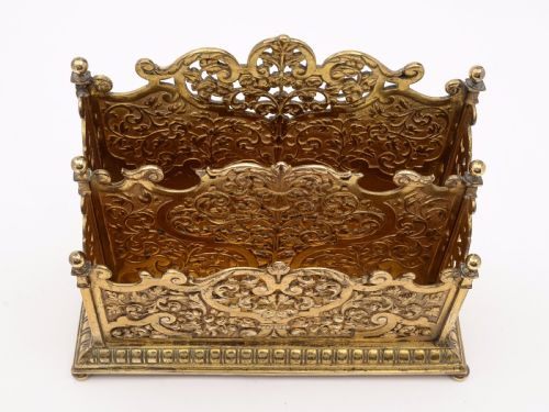 Victorian Brass Letter Rack Circa 1890