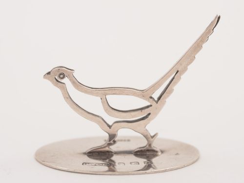 Silver Pheasant Menu holder Birmingham 1913