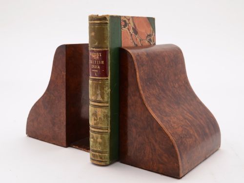 Pair of Burr Walnut Art Deco Bookends