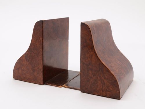 Pair of Burr Walnut Art Deco Bookends
