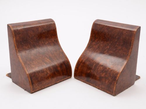 Pair of Burr Walnut Art Deco Bookends
