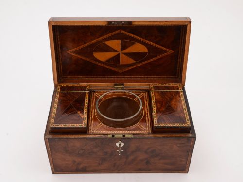Georgian Yew Wood Tea Caddy Circa 1780