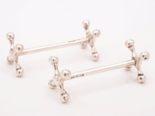 Pair of Edwardian Silver Knife Rests Sheffield 1903