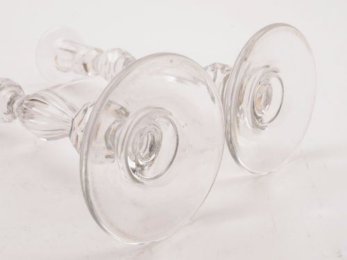 Pair of Edwardian Glass Candlesticks Circa 1905