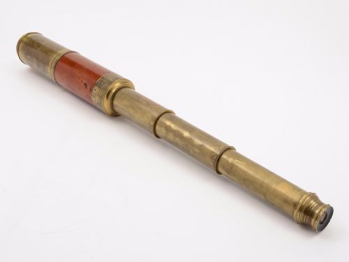 Brass & Mahogany Three Draw Telescope