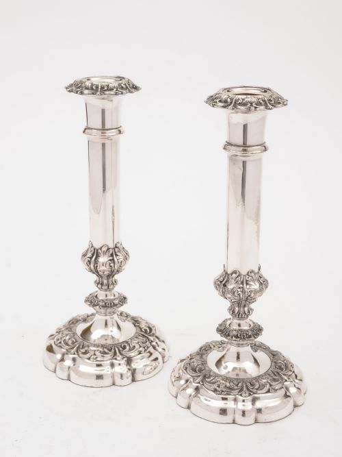 Pair of Victorian Silver Plated Candlesticks Circa 1880