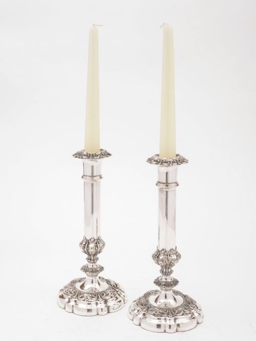 Pair of Victorian Silver Plated Candlesticks Circa 1880