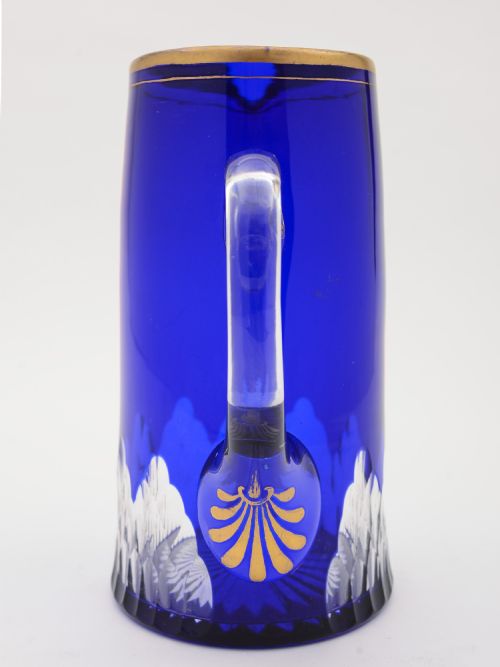 Bristol Blue Overlaid Water Jug/Pitcher