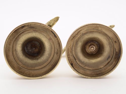Matched Pair of French Brass Candlesticks
