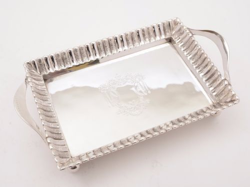 English Victorian Silver Plated Drinks Tray Circa 1880